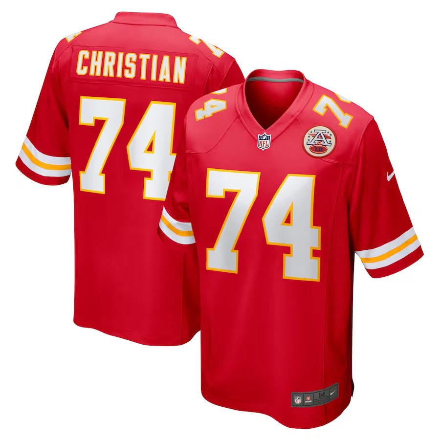 Men Kansas City Chiefs #74 Geron Christian Nike Red Game Player NFL Jersey->kansas city chiefs->NFL Jersey